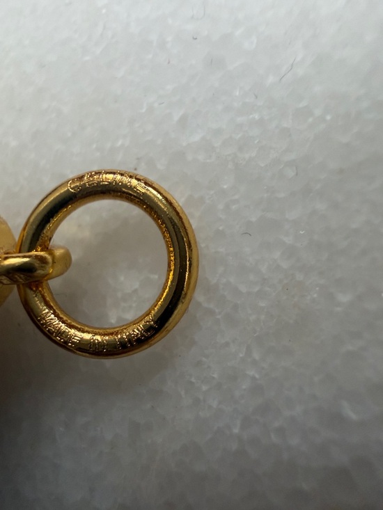 Celine Gold-Tone Textured Letter A Charm - Picture 4 of 4